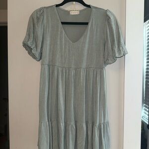 Altar’d State V-Neck Puff Sleeve Dress